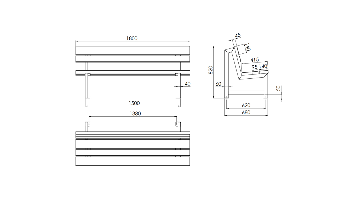 Sols uz metāla kājām VISBY MKD 03,MK Dizains
