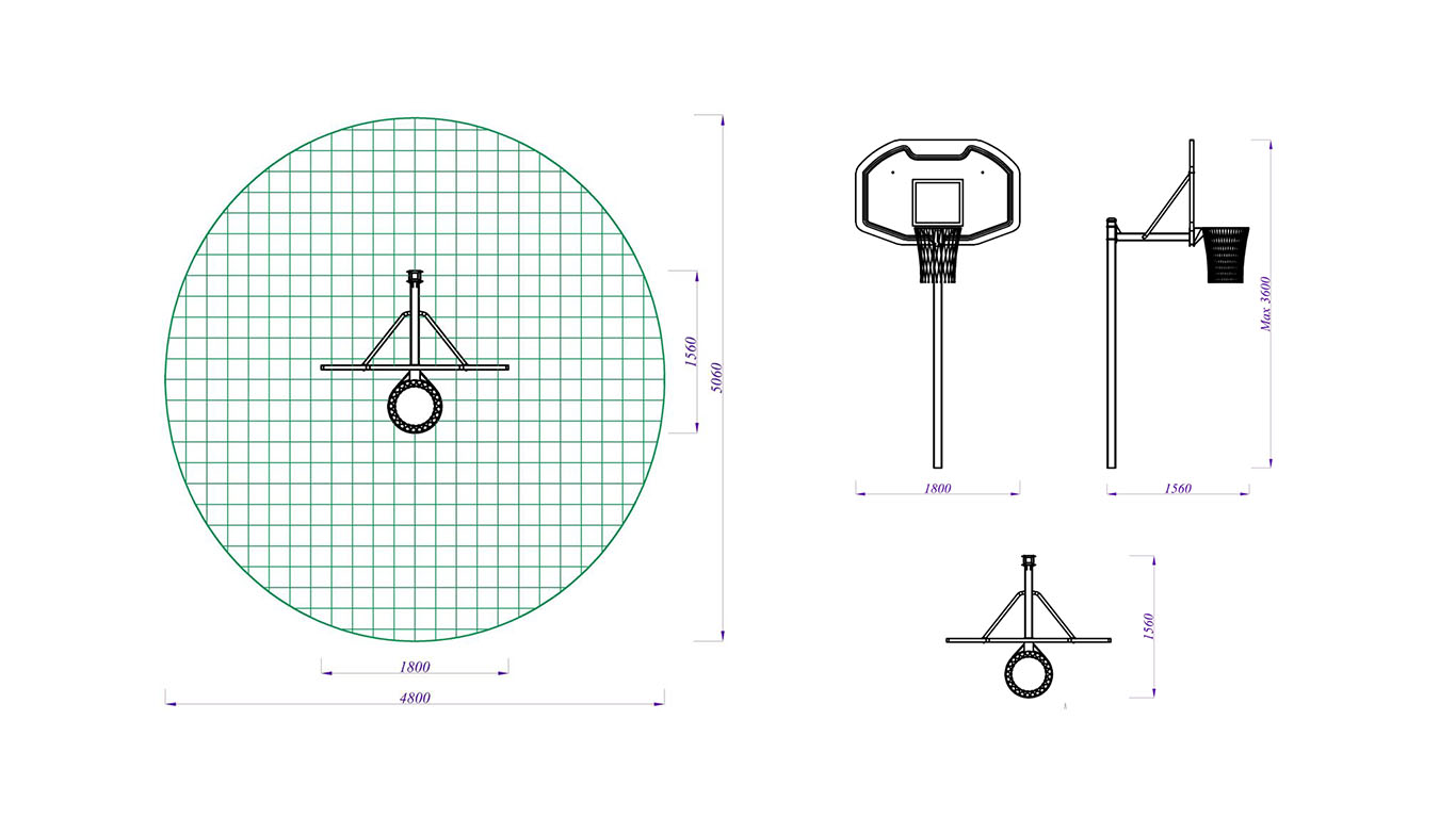 Basketbola/strītbola grozs B1,MK Dizains