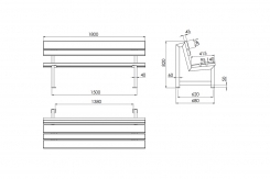 Sols uz metāla kājām VISBY MKD 03,MK Dizains